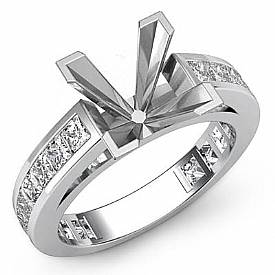 1.20 CT Princess Diamond Engagement Ring Setting 14k W Gold