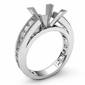 1.20 CT Princess Diamond Engagement Ring Setting 14k W Gold