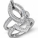 1.56Ct Diamond Engagement Ring Marquise Setting Bridal Set 14k White Gold