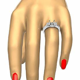 0.55 Ct Princess Diamond 3 Stone Anniversary Ring Setting 14k W Gold