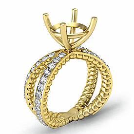 Round Diamond Antique Engagement Ring Setting 14k Gold (1.02Ct. tw.)