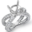 1Ct Round Diamond Antique Engagement Ring Setting 14k White Gold
