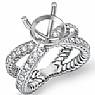 1Ct Round Diamond Antique Engagement Ring Setting 14k White Gold