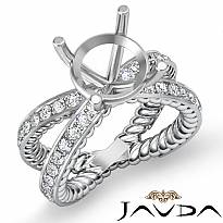 1 Ct Round Diamond Antique Anniversary Ring Setting 14k White Gold Semi Mount