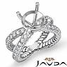 1 Ct Round Diamond Antique Anniversary Ring Setting 14k White Gold Semi Mount
