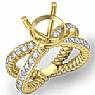 Round Diamond Antique Engagement Ring Setting 14k Gold Yellow (1.02Ct. tw.)