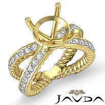 Round Diamond Antique Anniversary Ring Setting 14k Gold Yellow Semi Mount (1.02Ct. tw.)