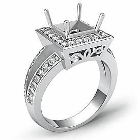 0.60 Ct Princess Diamond Engagement Ring Setting 14k White Gold