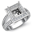 0.60 Ct Princess Diamond Engagement Ring Setting 14k White Gold