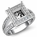 0.60 Ct Princess Diamond Engagement Ring Setting 14k White Gold