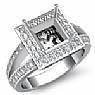0.60 Ct Princess Diamond Engagement Ring Setting 14k White Gold