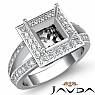 0.6Ct Diamond Engagement Ring Princess Semi Mount 14K White Gold Halo Setting