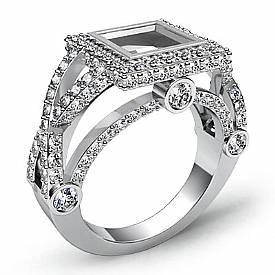 1.40 ct Princess Diamond Semi Mount Engagement Ring W Gold.