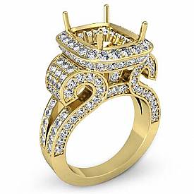 Radiant Diamond Setting Vintage Engagement Ring 14k Gold (2.65Ct. tw.)