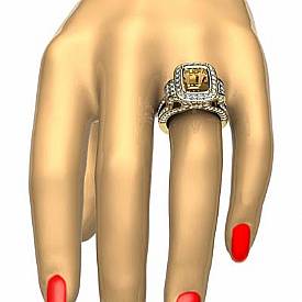 Radiant Diamond Setting Vintage Engagement Ring 14k Gold (2.65Ct. tw.)