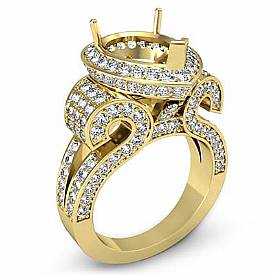 Diamond Engagement Ring Vintage Pear Setting 18k Gold (2.4Ct. tw.)