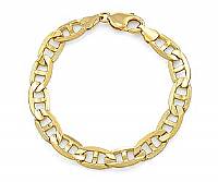 14k Yellow Gold Solid Men's Bracelet (10mm,8.50