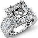 1.25 Ct Round Princess Diamond Engagement Ring Setting 14 W Gold
