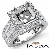 1.2Ct Diamond Engagement Ring 14k White Gold Princess Semi Mount Halo Setting