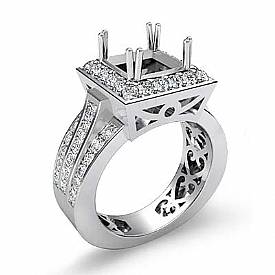 1.25 Ct Round Princess Diamond Engagement Ring Setting 14 W Gold