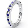 0.4 CT Round Eternity Sapphire Diamond Wedding band 14k WG