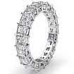 3.55 CT Asscher Cut Diamond Eternity Wedding Band 14k W Gold