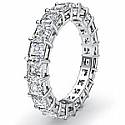 3.55 CT Asscher Cut Diamond Eternity Wedding Band 14k W Gold