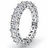 3.55 CT Asscher Cut Diamond Eternity Wedding Band 14k W Gold