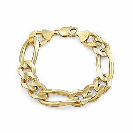14K GOLD FIGARO CHAIN, NECKLACES, BRACELETS, ANKLETS 7 INCH TO 30 INCH