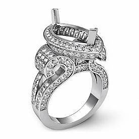 2.75 ct Marquise Diamond Vinatge Engagement Ring Setting W Gold.