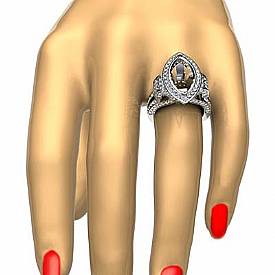 2.75 ct Marquise Diamond Vinatge Engagement Ring Setting W Gold.