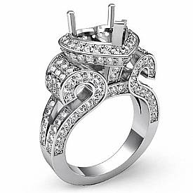 Heart Vintage Diamond Engagement Ring Setting 18k W Gold (2.65Ct. tw.)