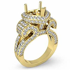Heart Vintage Diamond Engagement Ring Setting 18k Gold (2.65Ct. tw.)
