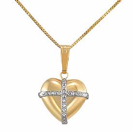 2.20 Gram 14k Two Tone Gold Light Pendant