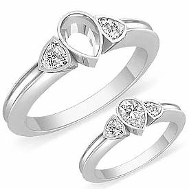 0.25Ct Trillion Diamond Engagement Ring Setting 14k W G