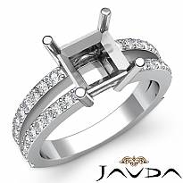 0.40Ct Princess Diamond Split Shank Engagement Ring Setting 14k W Gold SemiMount