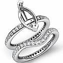 1.25Ct Diamond Engagement Ring Marquise Setting Bridal Set 14k Gold