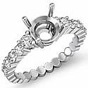 3/4Ct Round Diamond 3 Stone Engagement Ring Setting W Gold