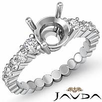 0.70 Ct Round Diamond 10 Stone Engagement Semi Mount Ring Setting 14k White Gold