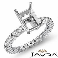 0.80 Ct Diamond Solitaire Emerald Semi Mount Prong Setting Ring 14k White Gold