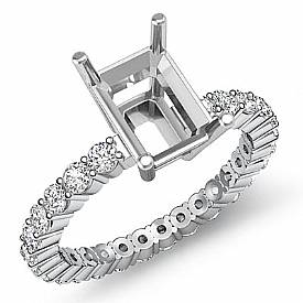 0.8CT Diamond Solitaire Eternity Emerald Setting 14k Gold Ring