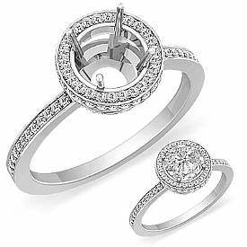 0.80 Ct Round Diamond Engagement Ring Setting 14k W Gold