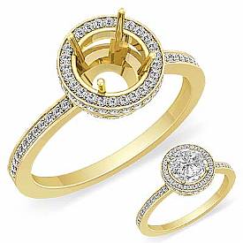 Round Diamond Engagement Ring Setting 14k Gold (0.8Ct. tw.)