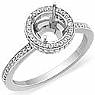 0.80 Ct Round Diamond Engagement Ring Setting 14k W Gold