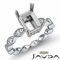 0.2Ct Diamond Engagement Eternity Ring Setting 14K White Gold Radiant Semi Mount