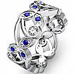 0.6 Ct Round Sapphire Diamond Eternity Wedding Ring Band W Gold