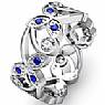 0.6 Ct Round Sapphire Diamond Eternity Wedding Ring Band W Gold