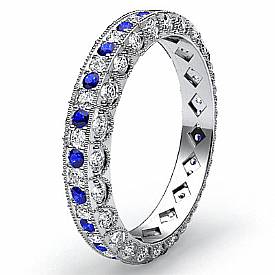 Round Sapphire Diamond Women