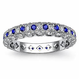 Round Sapphire Diamond Women