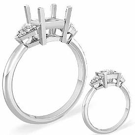 0.50 Ct Diamond 3 Stone Anniversary Ring Princess Setting WG